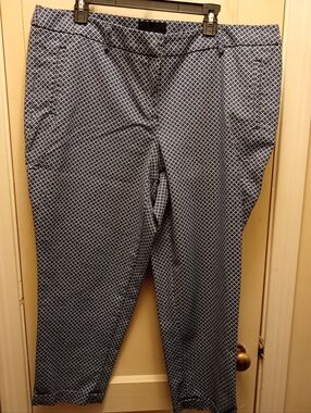 Cynthia Rowley Women's Patterned Dress Capri Pants - Blue Geometric